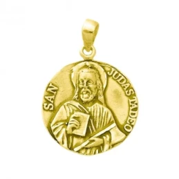 Medalla colgante oro 18k San Judas Tadeo 27mm. unisex