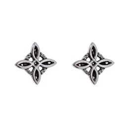 Nudo de Bruja oxidado Pendientes Plata Ley 925m mujer amuleto 9 mm. P