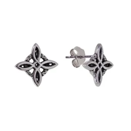 Nudo de Bruja oxidado Pendientes Plata Ley 925m mujer amuleto 9 mm. P