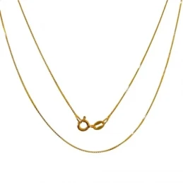 Cadena Plata Ley 925m chapada oro 45 cm. modelo veneciana cierre reas