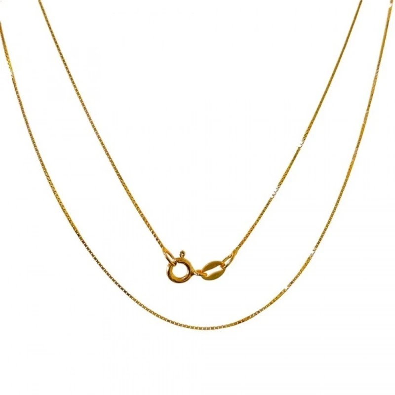 Cadena Plata Ley 925m chapada oro 45 cm. modelo veneciana cierre reas