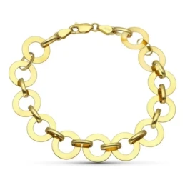 Pulsera Oro 18k mujer 20 cm. discos aros asas