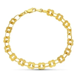 Pulsera Oro 18k mujer motivo flores caladas