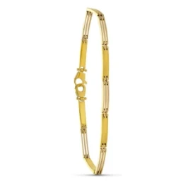 Pulsera Oro 18k barras mate cierre mosquetón