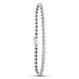 Pulsera Oro 18k blanco circonitas chatones tipo riviere