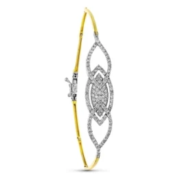 Pulsera Oro 18k bicolor circonitas motivos formas ovaladas