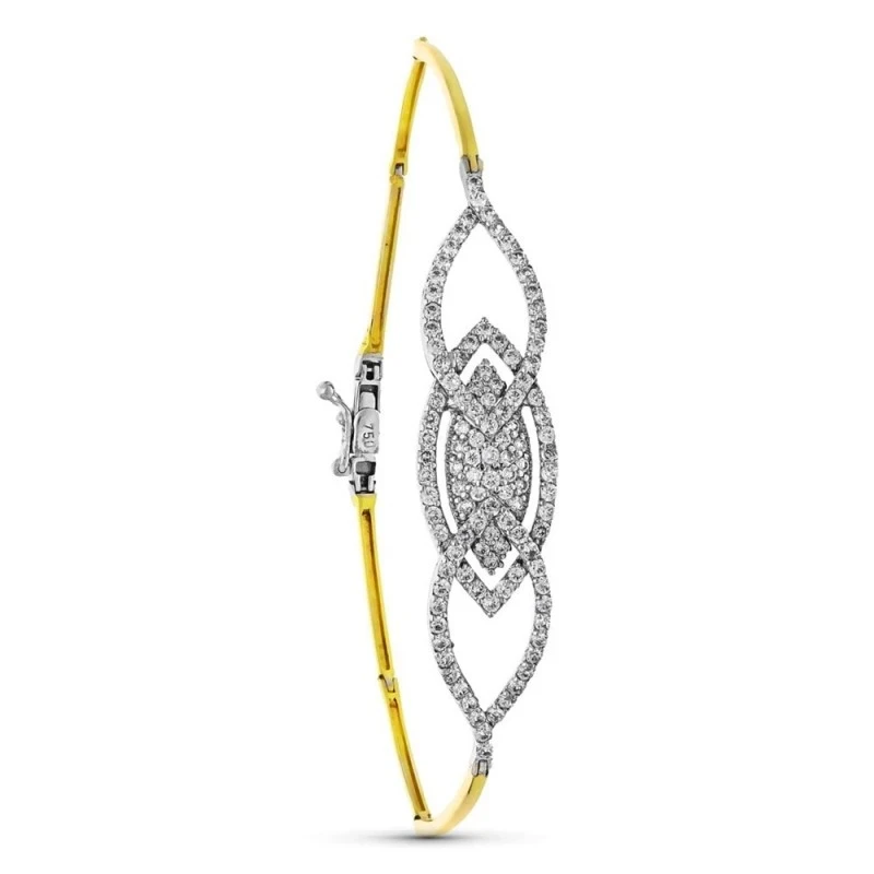 Pulsera Oro 18k bicolor circonitas motivos formas ovaladas