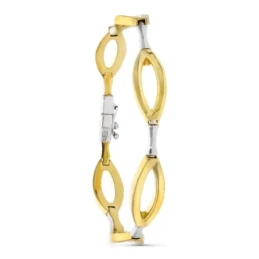 Pulsera Oro 18k bicolor eslabones ovales