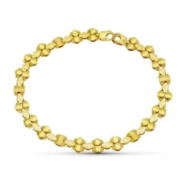 Pulsera Oro 18k mate y brillo lisa detalles