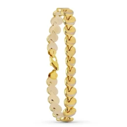 Pulsera Oro 18k bicolor 20 cm. estampación eslabones