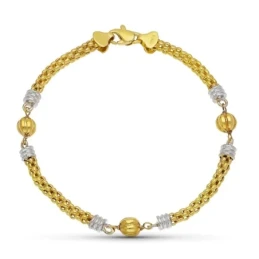 Pulsera Oro 18k bicolor bola gallón
