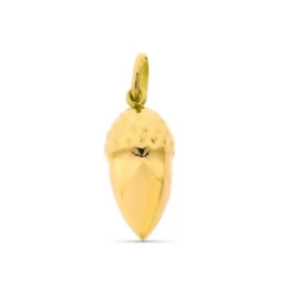 Bellota 14 mm. Colgante Oro 18k brillo detalles