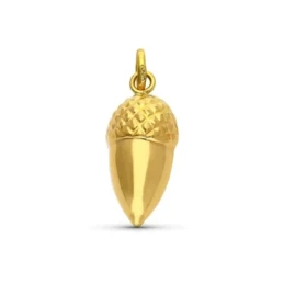 Bellota 16 mm. Colgante Oro 18k brillo detalles