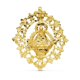 Virgen de la Cabeza Colgante Oro 18k silueta tallada 36 mm. cerco cal