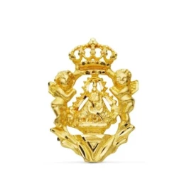 Virgen de la Cabeza Colgante Oro 18k medalla 27 mm. escudo corona áng