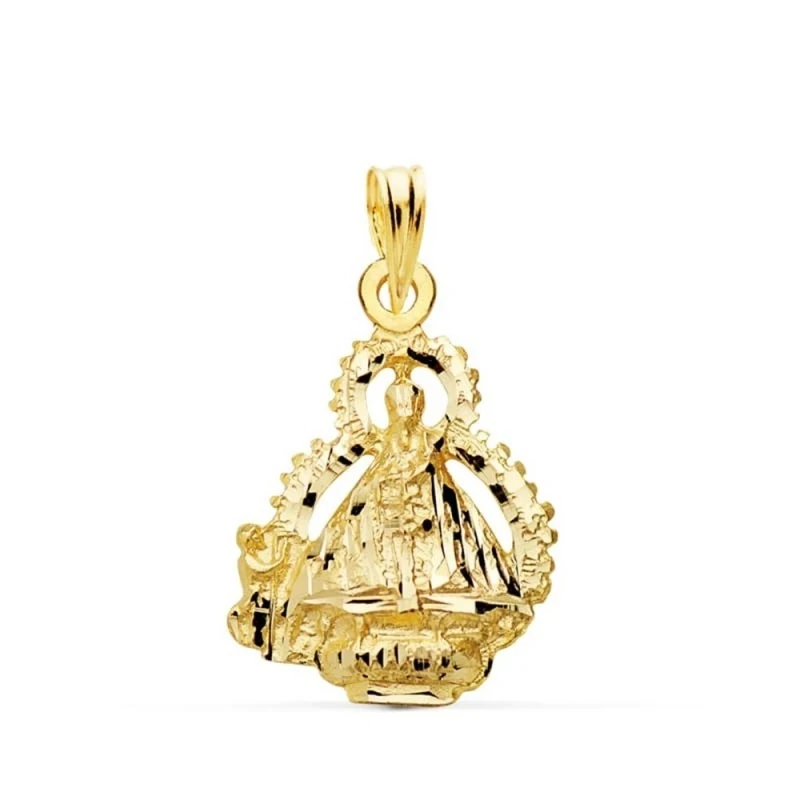 Virgen de la Cabeza Colgante Oro 18k medalla 22 mm. escudo calado tal