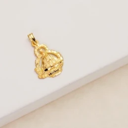Virgen de la Cabeza Colgante Oro 18k medalla 22 mm. escudo calado tal