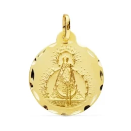 Virgen de la Cabeza Colgante Oro 18k medalla 22 mm. patrona Andújar r