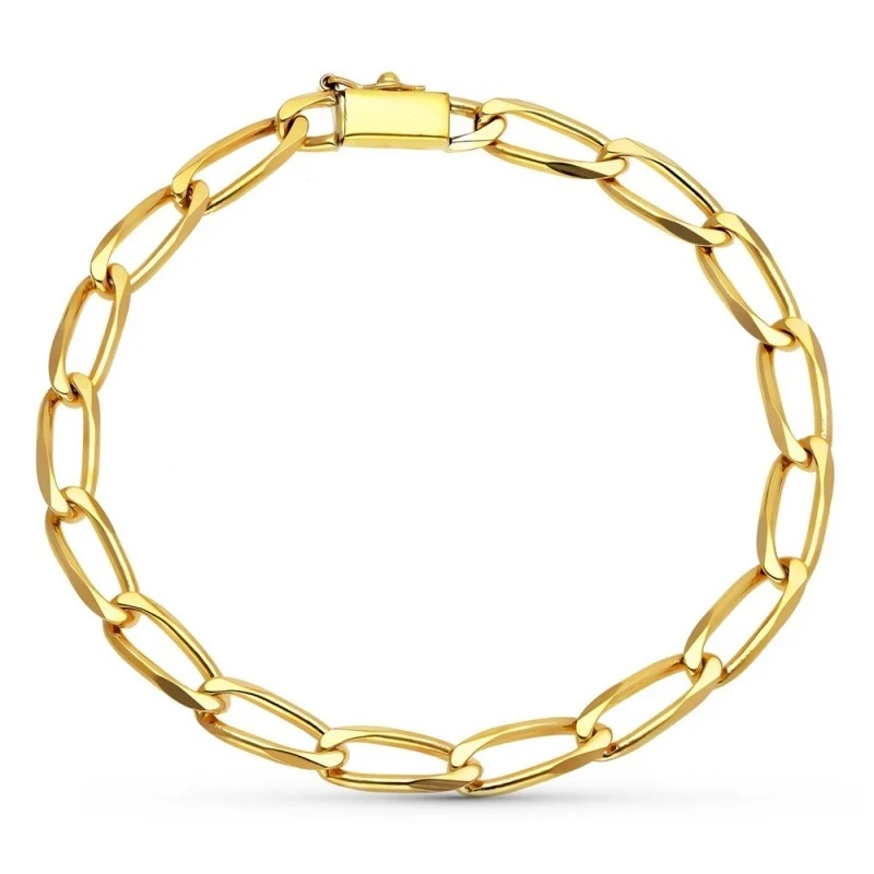 Pulsera Oro 18k cadena modelo bilbao 19 cm. maciza