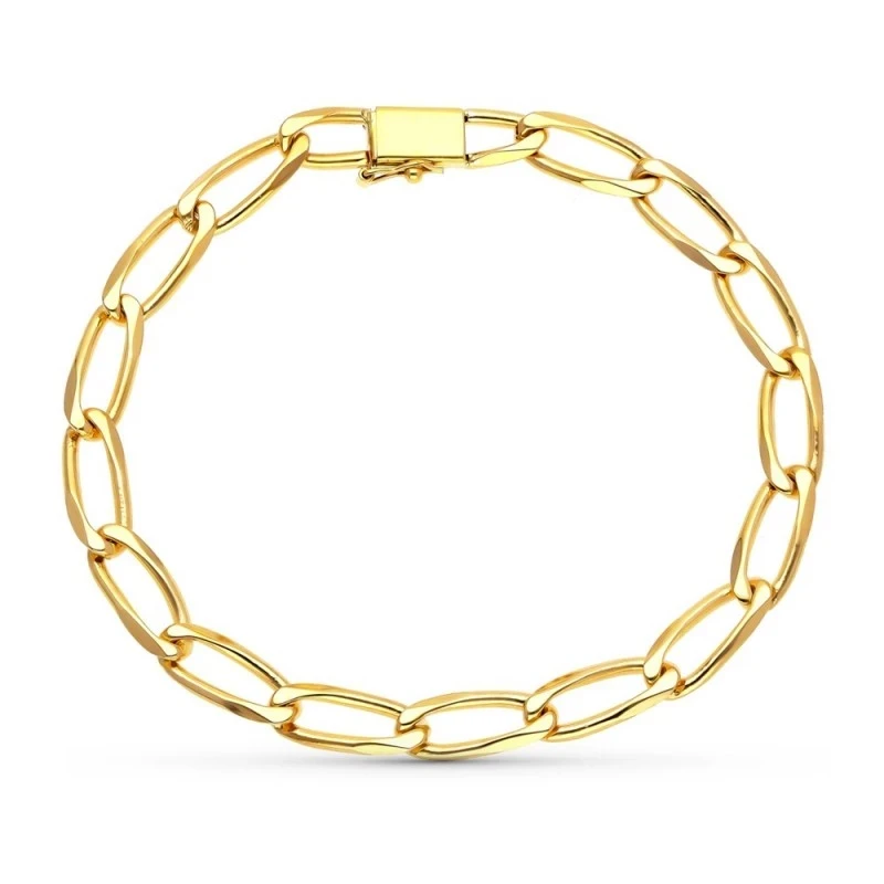 Pulsera Oro 18k cadena modelo bilbao 21 cm. maciza