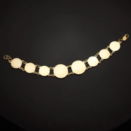 Pulsera Oro 18k Greca 20.cm. Gorgona trasera lisa medallas