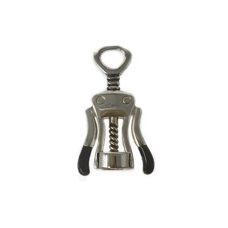 Pin metálico sacacorchos 24 mm.  plateado detalles negro esmalte