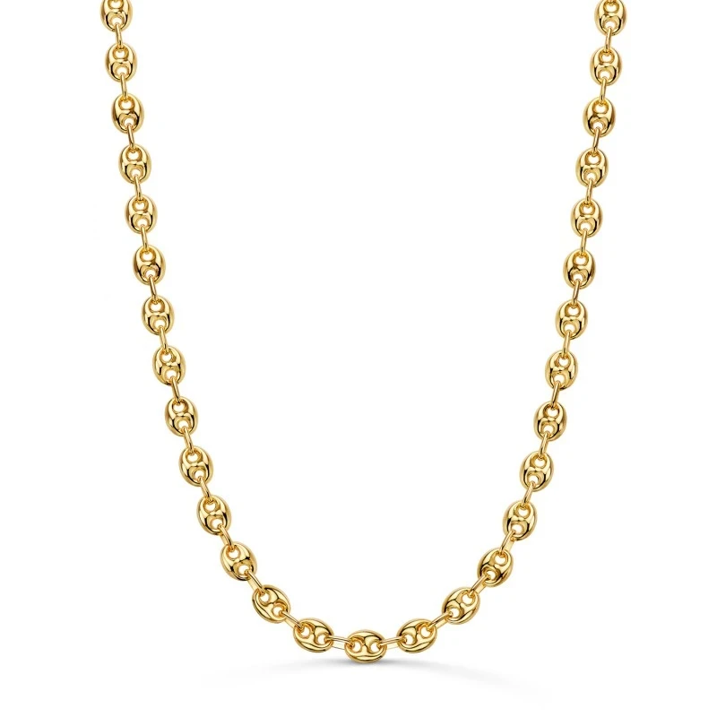 Cadena Oro 18k calabrote 60 cm. hueca 8x6 mm.