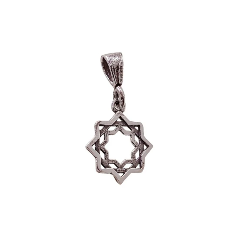 Estrella Tartésica Colgante Plata Ley 925m unisex 10 mm. oxidado