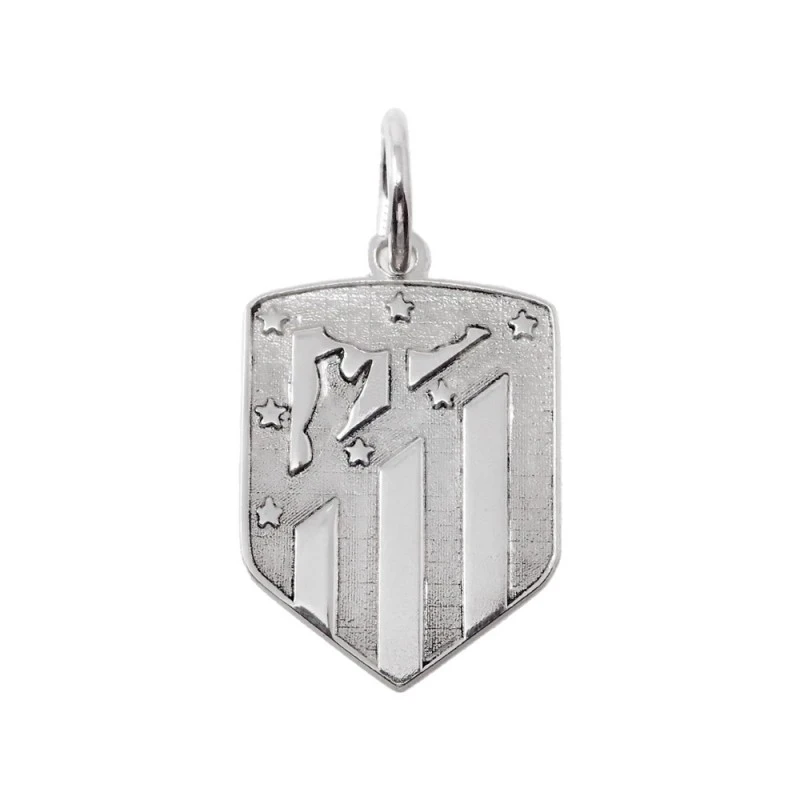 Atlético de Madrid Colgante Oro Blanco 18k unisex 18 mm. escudo mate