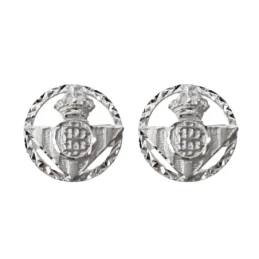 Real Betis Balompié Gemelos Oro Blanco 18k escudo aro calado 18 mm. d
