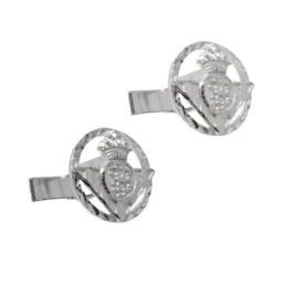 Real Betis Balompié Gemelos Oro Blanco 18k escudo aro calado 18 mm. d