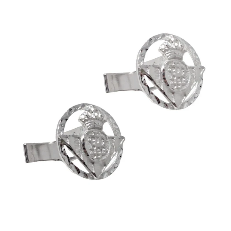 Real Betis Balompié Gemelos Oro Blanco 18k escudo aro calado 18 mm. d