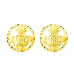 Real Betis Balompié Gemelos Oro 18k escudo aro calado 18 mm. detalles