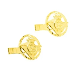 Real Betis Balompié Gemelos Oro 18k escudo aro calado 18 mm. detalles