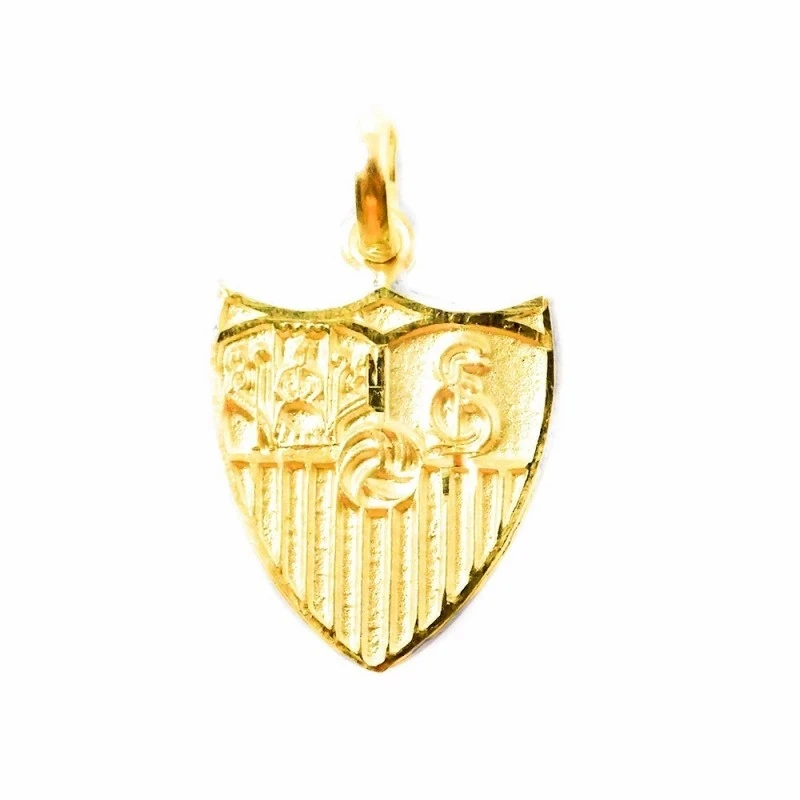 Sevilla FC Escudo Colgante Oro 18k macizo unisex 19 mm. detalles real