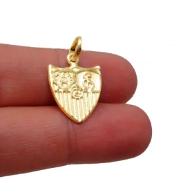 Sevilla FC Escudo Colgante Oro 18k macizo unisex 19 mm. detalles real