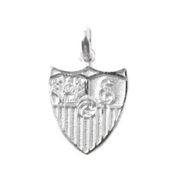 Sevilla FC Escudo Colgante Oro Blanco 18k macizo unisex 19 mm. detall