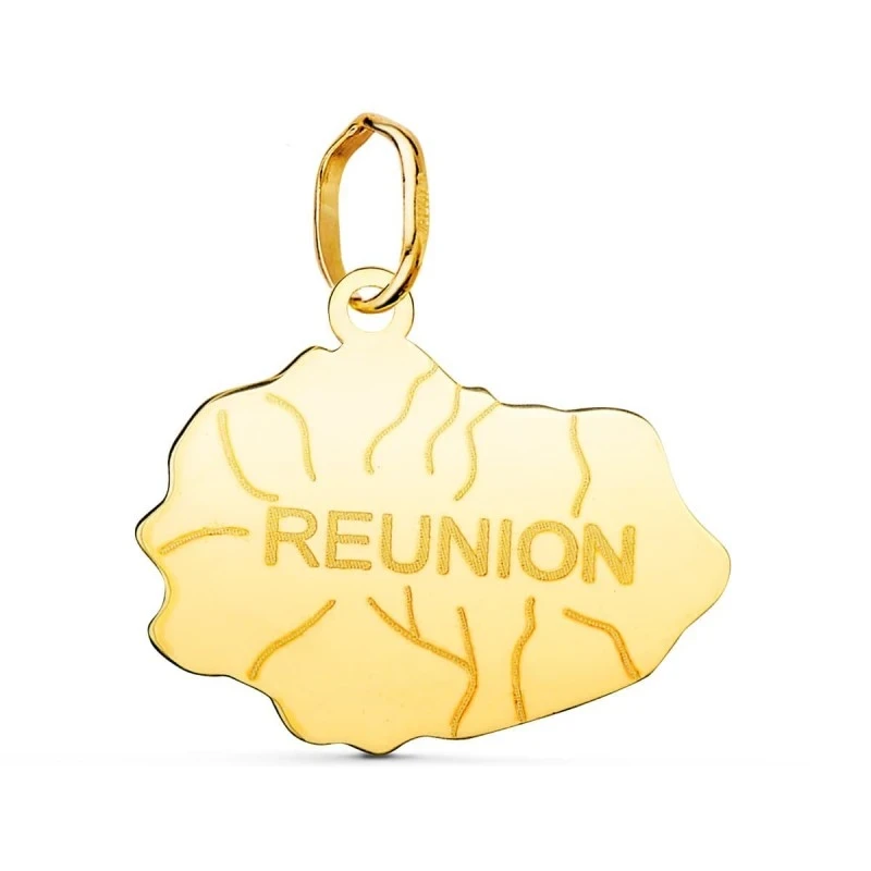 Ile Reunion Colgante Oro 18k unisex 18 mm. forma Isla Reunion detalle