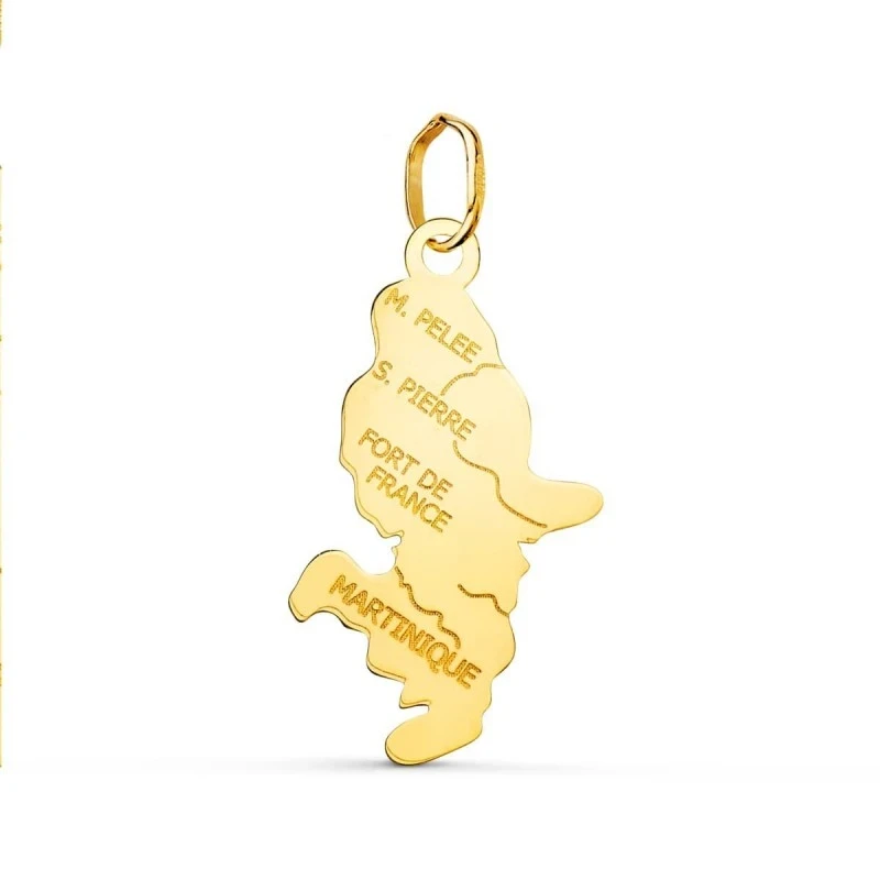 Colgante Oro 18k unisex 22 mm. Isla Martinica forma detalles