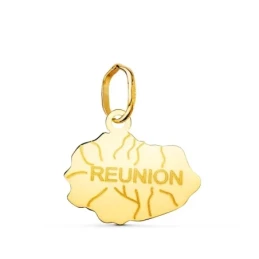 Colgante Oro 18k unisex 12 mm. Isla Reunion forma detalle ríos