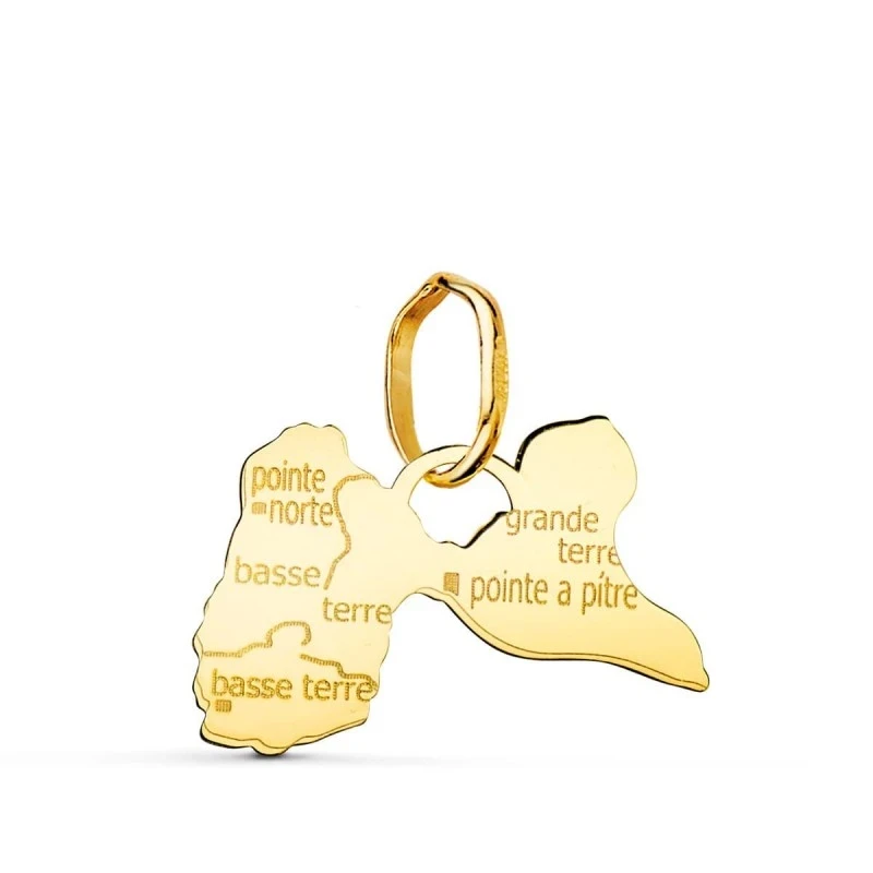 Colgante Oro 18k unisex 12 mm. Isla Guadalupe forma detalle ríos
