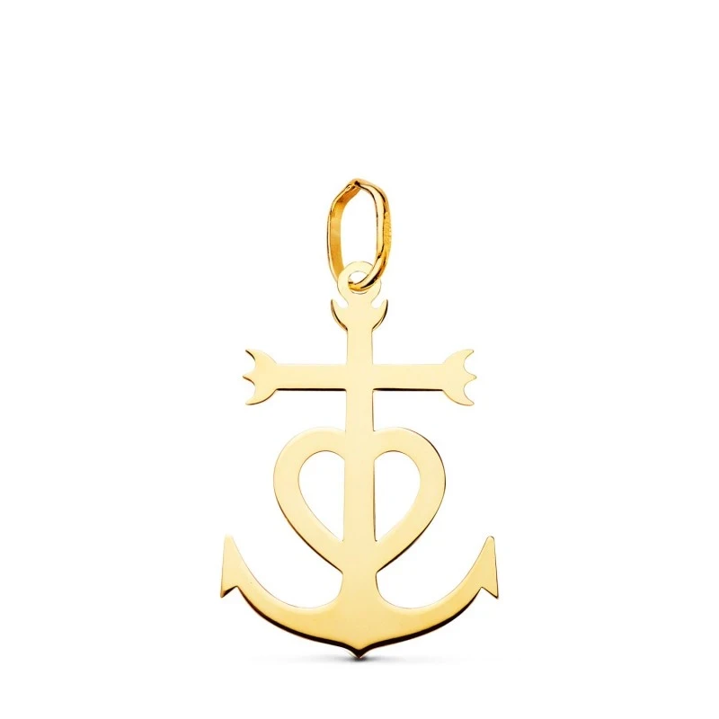 Cruz de la Camarga Colgante Oro 18k unisex 22 mm. lisa