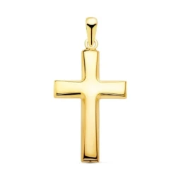 Cruz Oro 18k unisex 25 mm. lisa plana hueca