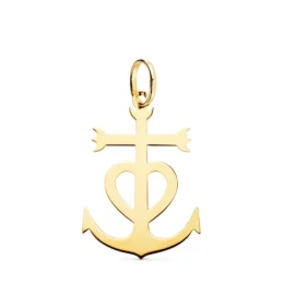 Cruz de la Camarga Colgante Oro 18k unisex 27 mm. lisa