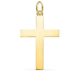 Cruz Colgante Oro 18k unisex 38 mm. lisa maciza brillo