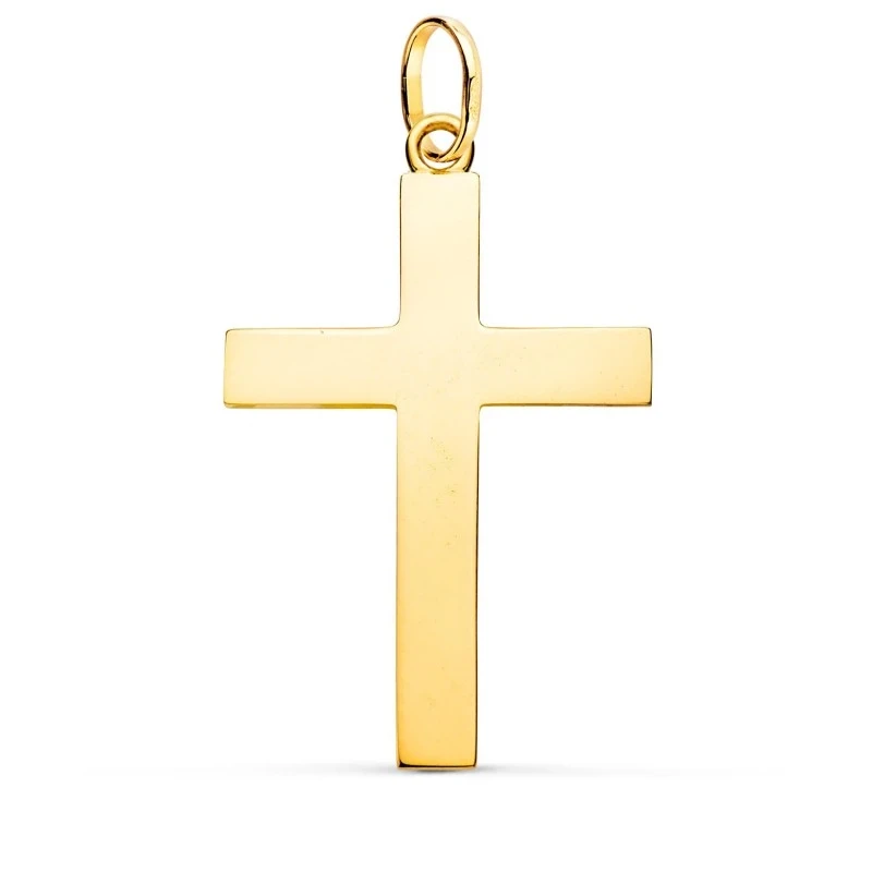 Cruz Colgante Oro 18k unisex 38 mm. lisa maciza brillo