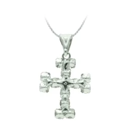 Cruz Oro Blanco 18k mujer 20 mm. circonitas
