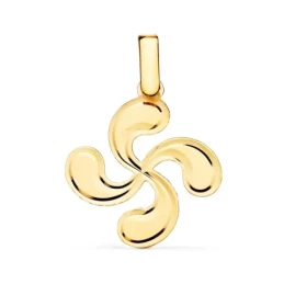 Lauburu Colgante Amuleto Oro 18k unisex 23 mm. brillo liso