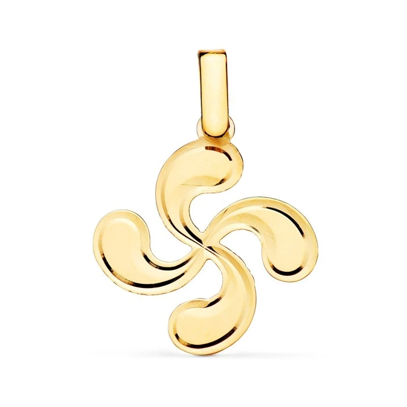 Lauburu Colgante Amuleto Oro 18k unisex 23 mm. brillo liso