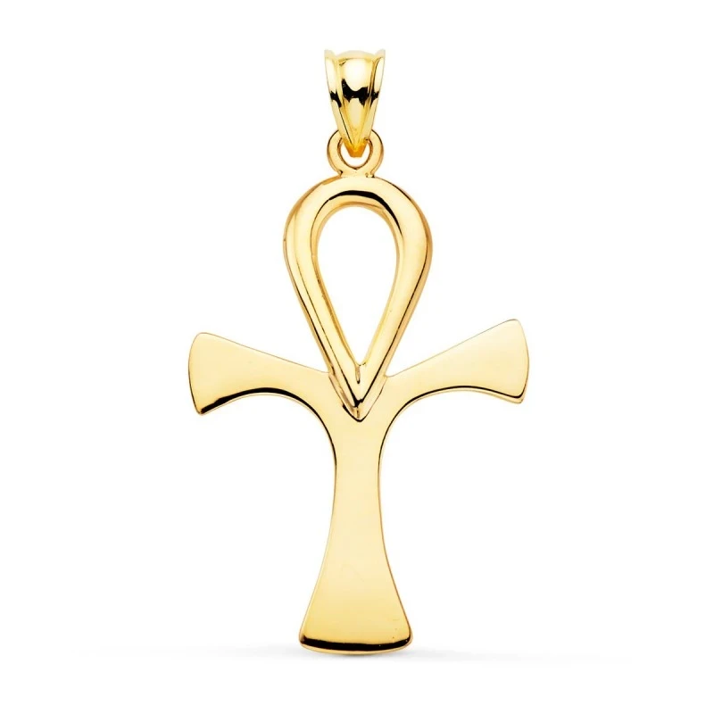 Cruz de la Vida Colgante Amuleto unisex  40 mm. lisa brillo